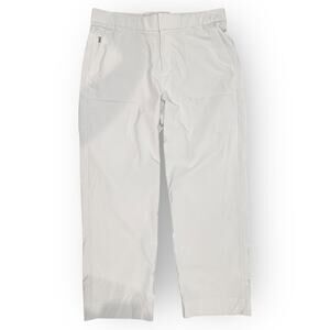 Athleta Tribeca Utility Crop Pants 8 Birch Grey UPF 50 Quick Dry Minimalist